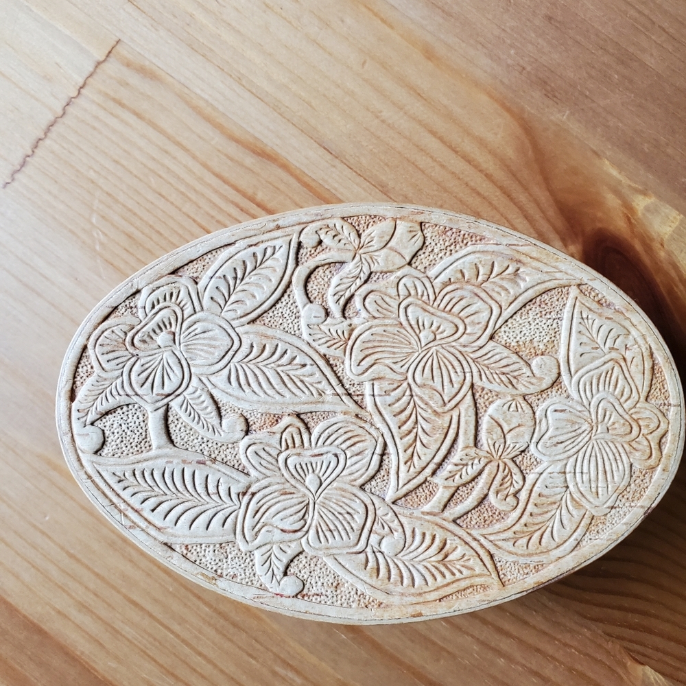 Vintage Birch Bark Trinket Box, made in Russia